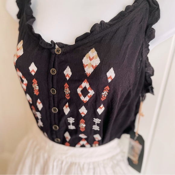 Shyanne Boho Sparkle Embroidery Flowy Summer Tank Sz Small - Picture 4 of 7